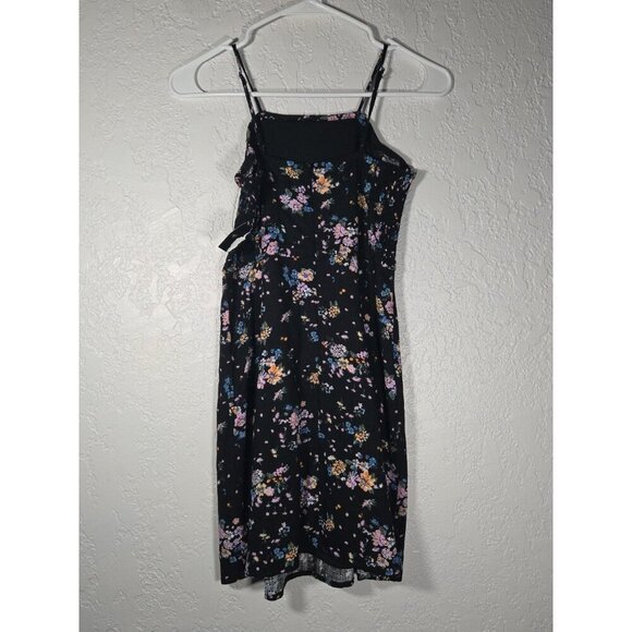 Girls Tank Black Floral Dress Linen Blend - Art Class L 10/12 - Picture 4 of 5
